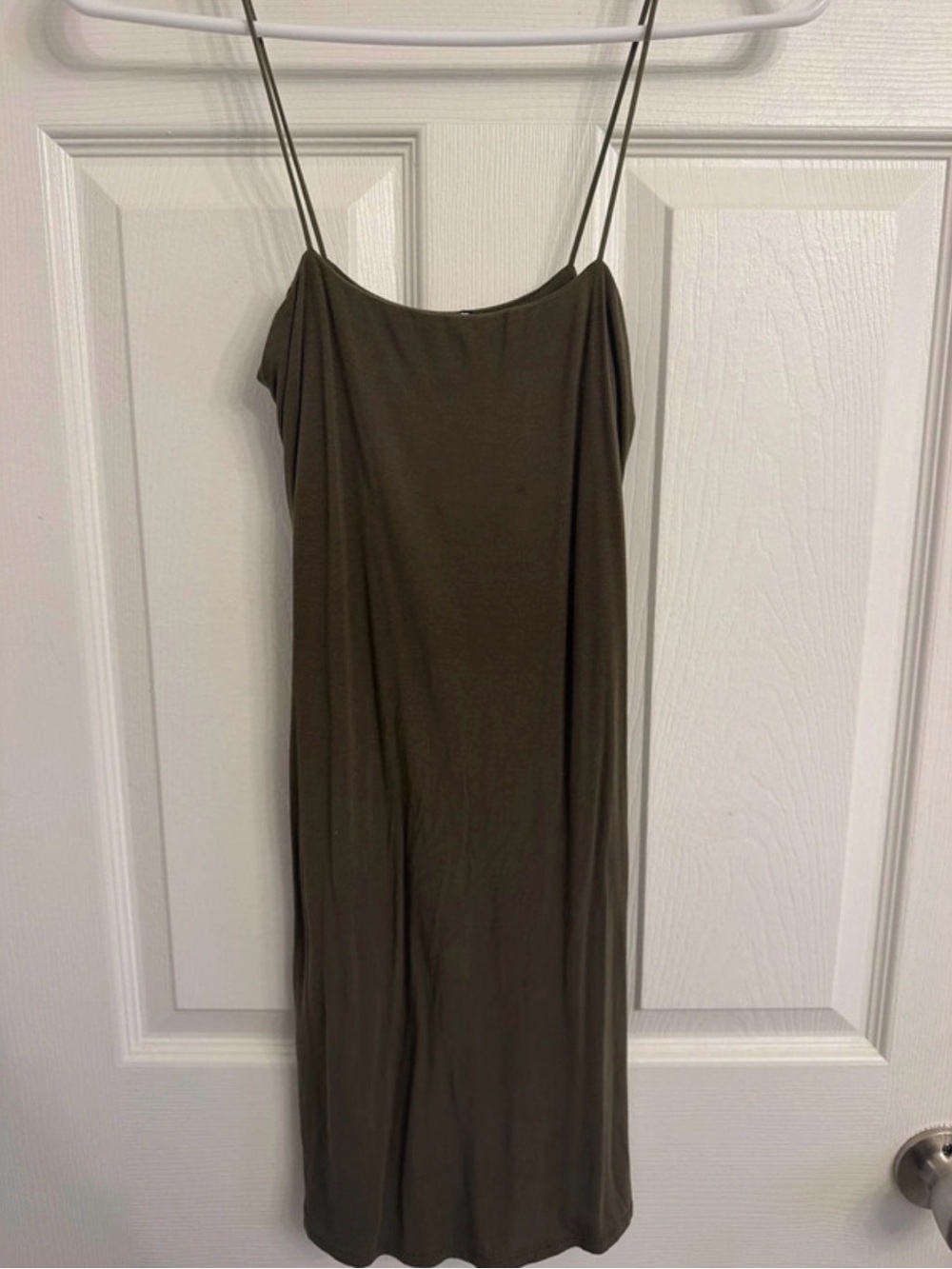 Fashion Nova Olive Green Spaghetti Strap Bodycon Dress